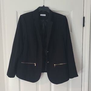Calvin Klein Black Blazer with Gold Zippers
